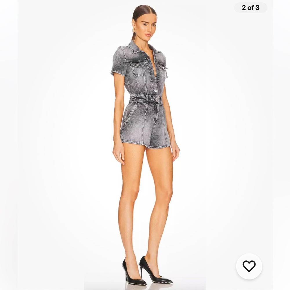 Retrofete Kairo Romper Denim in Color: Stone Grey NWT size SMALL